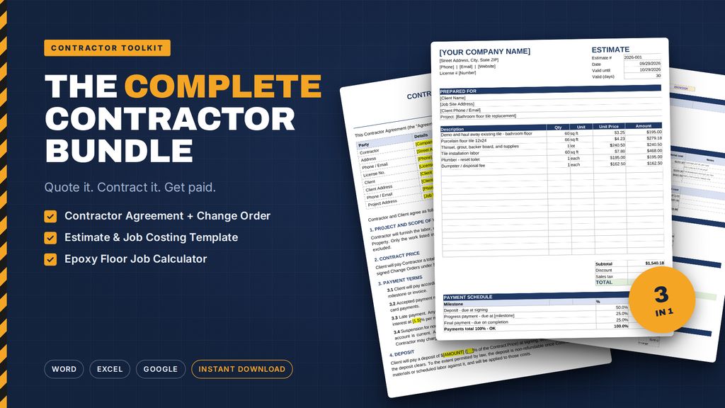 Contractor Toolkit Bundle preview